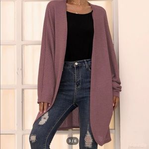 Purple cardigan